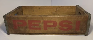 Vintage Old PEPSI COLA Wooden NO DIVIDERS Soda Pop Crate Carrier Box Wood Case - Picture 1 of 10