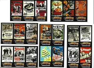 THREE STOOGES THEATER CARDS  20 CARD SUB SET UNCUT PANELS "SMOKUM IFUGOTEM 2017