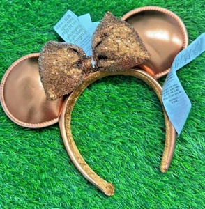 *New Disney authentic 2022 bronze sequined minnie mouse ear Headband - Picture 1 of 2