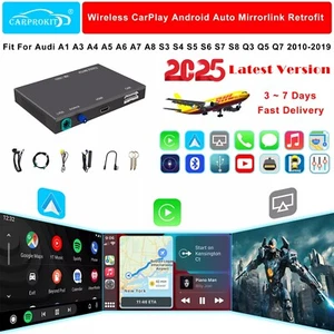 Fit For Audi A3 A4 A5 A6 A7 Q3 Q5 Q7 Wireless CarPlay Android Auto Retrofit Kit - Picture 1 of 35
