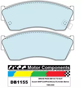 BRAKE PADS DB1155 TO SUIT SuzukI SWIFT,CAPPUCINO,ALTO,Holden Barina 1989-2000 - Picture 1 of 2