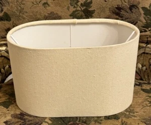 Cream Beige Linen Fabric Oval Lamp Shade 4.5” X 8” - Picture 1 of 3