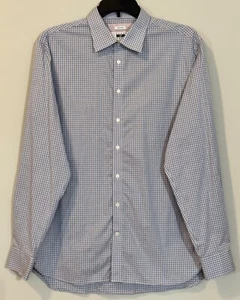 Camisa de vestir Joseph Abboud sin hierro para hombre talla XLT (grande y alta) blanca beige azul - Imagen 1 de 8