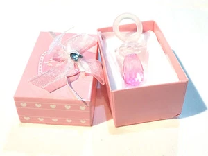 Objet de collection bébé baptême tétine sucette cristal rose - Bild 1 von 2