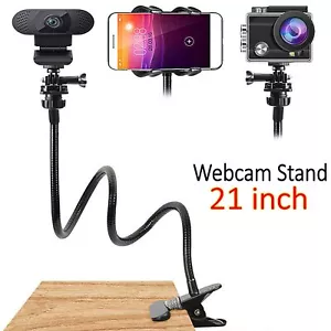 21 inch Webcam Stand Flexible Arm Desk Gooseneck Mount Stand F Cell Phone Holder - Picture 1 of 10
