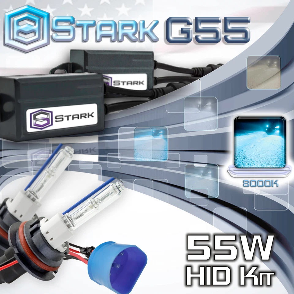 Slim 55W Xenon Hi Lo Dual HID Kit Head Light - 8000K 8K Ice Blue - 9007 HB5 (B) - Image 1 of 1