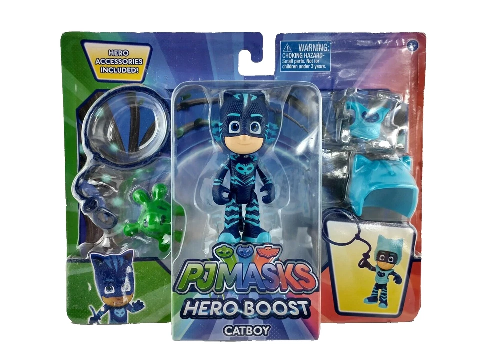 Conjunto de bonecos PJ Masks Catboy Hero Boost com armadura de laço e splat pegajoso lacrado NOVO - Imagem 1 de 4