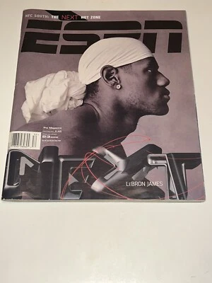 2002 LEBRON JAMES FIRST ESPN THE MAGAZINE NEWSSTAND NO LABEL HIGH SCHOOL - Image 1 of 4