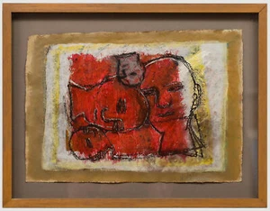 Framed Mid 20th Century Mixed Media - Four Heads - Picture 1 of 7