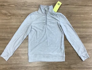 Girls’ 1/3 Zip Long Sleeve Thumbhole Moisture Wicking Stretch Athletic Shirt Lg - Picture 1 of 4