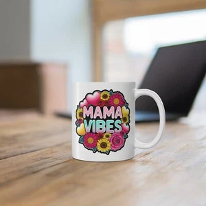 Mama Vibes Floral Mug Perfect Gift for Moms, Mother's Day y2k Coffee Cup, Floral - Picture 1 of 7