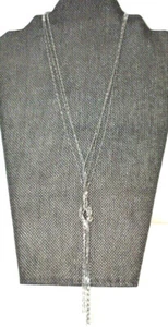 Collana Vintage Multi Tre Catenine Stile Boho Nappa Cromata Nera - Foto 1 di 6