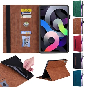 Plain Leather Flip Stand Card Slots Case Cover For iPad 10th Gen 10.9 inch 2022 - Picture 1 of 49