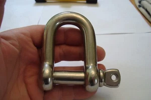 Grillete Dee 'D' 16 mm 316 grado marino acero inoxidable hecho en Reino Unido, nuevo stock antiguo - Imagen 1 de 5