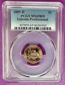 2009 D 1c Lincoln Professional Cent PCGS MS65RD - Picture 1 of 2