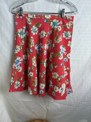 Falda floral roja fluida Jennifer Moore para mujer talla 10 Foto 1 de 4