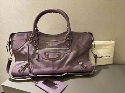 Balenciaga Giant City Part Time Shoulder Bag Purple Used Condition Wonderful - Image 1 of 4