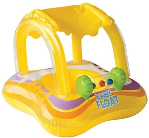 Galleggiante Intex Kiddie, Giallo, 32" X 26" CON PARASOLE Nuovo - Foto 1 di 1