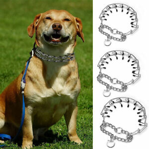 Strong Metal Dog Choker Choke Chain Training Collar Anti-Pull With Ring For Lead