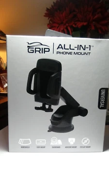 GRIP, ALL-IN-1 PHONE MOUNT, USED, EXC. COND. IN ORG. BOX, INSTRUCTION AND PARTS - Image 1 of 2