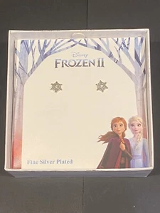 Disney's Frozen II - Snowflake Stud Earrings New in Gift Box Fine Silver Plated - Picture 1 of 4