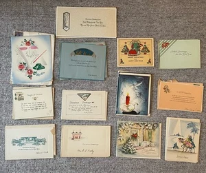 Vintage Christmas greeting lot 13 Cards 1920's - 1940s Dallas Texas New Year - Picture 1 of 19