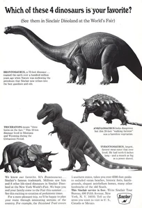 1965 Sinclair: Dinosaurs Favorte Dinoland Vintage Print Ad - Picture 1 of 1