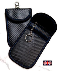 2 x Seguridad 14cm Faraday Coche Llave Señal Bloque RFID Antirrobo Bolsa Cartera - Imagen 1 de 4
