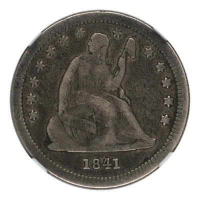 1841-O Seated Liberty Quarter NGC VF-25 - Image 1 of 4