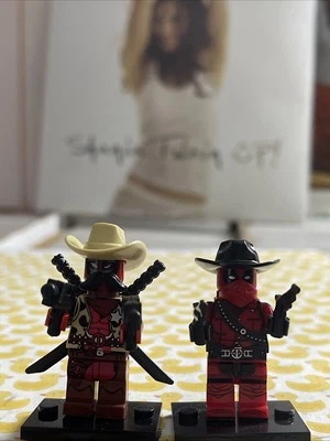 SHERIFF COWBOY DEADPOOL LEGO MINIFIG western wolverine ryan reynolds mustache - Image 1 of 4