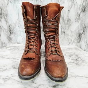 Double H 9622 Lacer Mens 11.5 D Lined  AeroGlide 7 Heel 1.5" Leather Logger - Picture 1 of 24