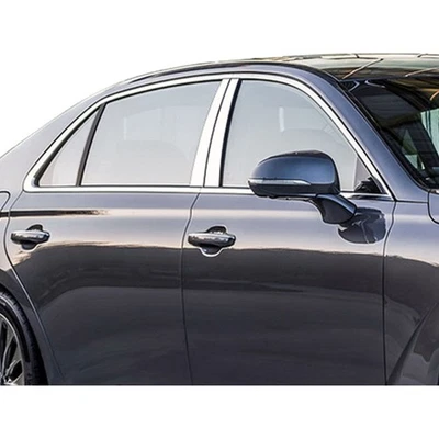 Kit 4p de moldura de poste de pilar de acero inoxidable (se adapta a: 2017-2022 Genesis G90 4 puertas) Foto 1 de 4