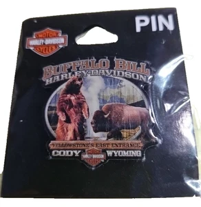 Harley Davidson 2015 Motocicleta Buffalo Bill Cody Wyoming Chaqueta Sombrero Chaleco Prendedor - Imagen 1 de 2