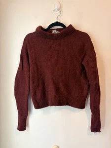 Suéter Everlane Alpaca Lana Merino Cuello Simulado Talla Pequeña Granate Rojo Suave Pullove - Imagen 1 de 5