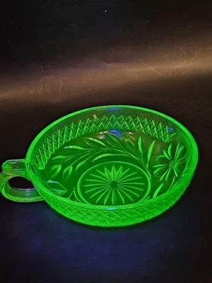 Uranium Nappy Bowl Diamond Band Etched - Image 1 of 4