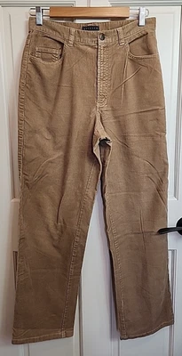 Van Heusen Brown/Tan Corduroy Pant Women Size 8 29x28.5 Stretch Pockets 47-35217 - Image 1 of 4