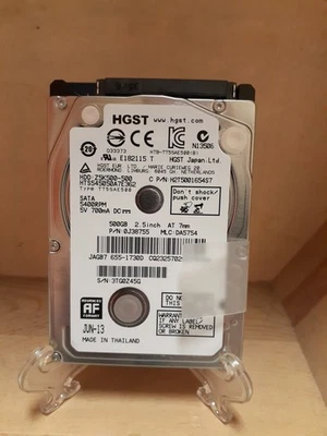 HGST Z5K500-500 500GB 8MB SATA 3GB/s 2.5" 5400 RPM Hard Drive H2T5001654S7 - Image 1 of 4