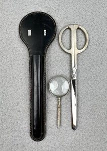 Vintage Kismet Germany Scissors In Leather Sheath - Picture 1 of 23