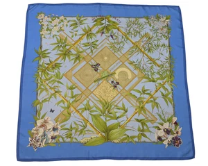 Sciarpa Hermes SERENITE by ZOE PAUWELS floreale bambù 100% seta carre - Foto 1 di 9