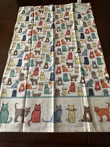 Vintage Ulster Weavers "Cat Walk" Küchentuch, bunte Mehrrassen-KATZEN mit Etikett - Bild 1 von 8