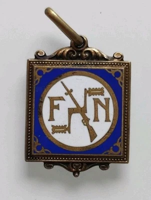 Medaglia Argento Belgio Fabrique Nationale de Herstal Armi Fucili Pistole Fuoco - Immagine 1 di 2