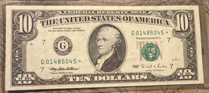1995 TEN DOLLAR STAR NOTE BANKFRISCH 10,00 $ - Bild 1 von 8