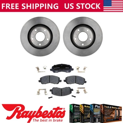 前套件制动转子 + 陶瓷垫和硬件适用于 2001 - 2005 年克莱斯勒 Sebring — 第 1/4 张图片