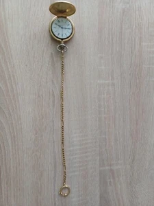 Tempic 17 RUBIS Vintage Taschenuhr Ø 47mm goldfarben mit goldfarbene Kette 27cm - Bild 1 von 6