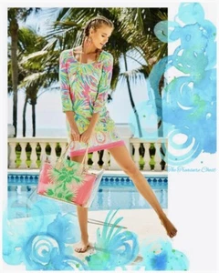 Lilly Pulitzer NWT Breezy 2 Piece Tote Palm Place HUGE! Gorgeous! - Picture 1 of 14
