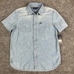 Polo Ralph Lauren Boys Large Blue Chambray Short Sleeve Button Down Shirt NWT - Picture 1 of 8
