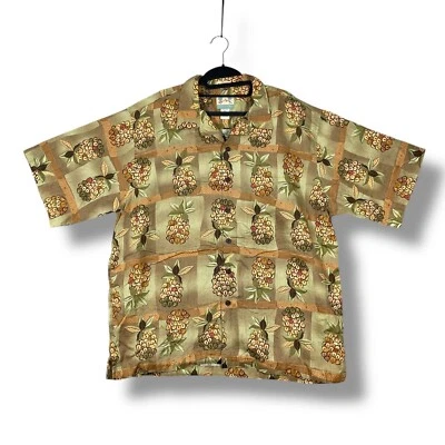 Reyn Spooner Regency Textured Linen Hawaiian Shirt Pineapple Aloha Shirt Mens XL - Image 1 of 4