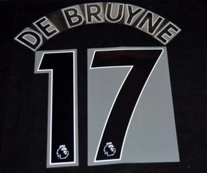 Official Manchester City De Bruyne 17 Football Name/Number Set Black 17/18/19 - Picture 1 of 1