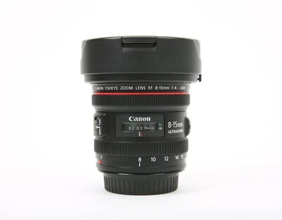 Canon EF 8-15mm f/4L Fisheye USM Full-Frame Zoom Lens with Both Caps and Hood - Image 1 of 4