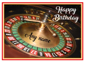 PERSONALISED ROULETTE CASINO GAMBLING BIRTHDAY/OTHER CARD FREE POST 1ST CLASS - Picture 1 of 1